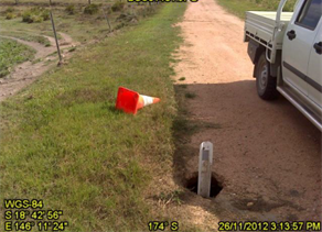 Use a straight edge / rule to demonstrate subsidence, shoving, sinkholes or scours to the asset caused by the event and to support proposed treatment and quantities. Where possible capture full length of the straight edge, and separate close up/s of the depth. . 